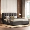 Bornholm Engineered Wood King Size Drawer Storage Upholstered Bed In Urban Grey Colour