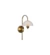 BELVUE Integrated LED Brass Wall Light with White Alabaster Shade