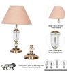 Ashurst Black & Antique Brass Finish Metal And Clear Crystal Glass Table Lamp With Beige Cotton Shade