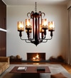 Eliante 6-Light Chandelier, Mild Steel Modern Ceiling Fixture For Living Room And Dining Room