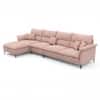 Aurora Sectional Sofa with Left Chaise Lounge Blush Pink