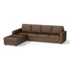 Apollo Sofa (Colour : Mocha, Cushion : Hard, Back Type : Regular, Seating Capacity : Left Aligned 3 Seater + Left Aligned Chaise)