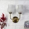Devansh Metal Electric Wall Light in Gold Colour with White Shade Count of 2 Lights