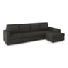Apollo Compact Sofa (Colour : Graphite Grey, Cushion : Hard, Back Type : Regular, Seating Capacity : Right Aligned 3 Seater + Right Aligned Chaise + Ottoman)