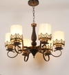 Eliante Chandelier, 6-Light Mild Steel Ceiling Fixture For Living Room, Modern Lighting