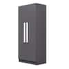 Hexa Red Wooden 2 Door Wardrobe with 4 Shelves in Slate Grey Colour