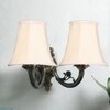 Devansh Dual Gold  Antique Wall Mounted Lamp With Off-White Cotton Shade