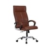 Ettorez Amaze Premium Leatherette High Back Chair In Tan Colour