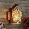 Devansh Solid Wood Electric Wall Light in Brown Colour with Multi Shade Count of 1 Light