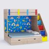 Pattern Dreams Bunk Bed  6X5 (Drawers On Wheels) In Oak & Blue Colour