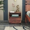 Kaka Solid Wood Bedside Table in Teak Finish