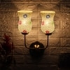 Devansh Metal Electric Wall Light in Gold Colour with Multicolor Shade Count of 2 Lights