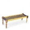Hamilton Solid Wood Maachi Bench In Purple & Yellow Canning