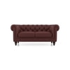 Winchester 2 Seater Half Leather Sofa In Bordeaux Italian Leather