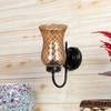 Devansh Metal Electric Wall Light in black Colour with Lavender Shade Count of 1 Light