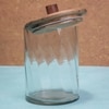 Ireka Homes Twist Glass Canister with Airtight Wooden Lid – Food Storage (5 x 7.5 in)