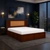 Aaranya Solid Wood Compact Queen Bed Hydraulic Storage Provincial Teak Finish Mattress 60 x 72 Inches