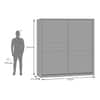Avalon Engineered Wood 2 Sliding Door Wardrobe in Wheat Brown Walnut Finish