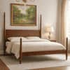 Dynasty Solid Wood Non Storage King Bed in Provincial Teak Finish