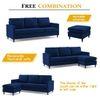 Monznij Sectional Fabric Sofa - Navy Blue