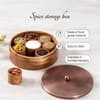 Classic Acacia Wood Masala Box Copper
