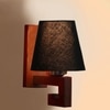 Devansh Solid Wood Electric Wall Light in Black Colour with Black Shade Count of 1 Light