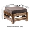 Amber Rosewood Foot Stool with Grey Velvet Cushion