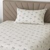 Rhea White Floral 290 TC Cotton Flat Single Size Bedsheet with 1 Pillow Cover – Threads
