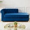 Ease Velvet Chaise Launger in Navy Blue Colour