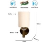 Devansh Metal Electric Wall Light in Gold Colour with off-white Shade Count of 1 Light