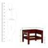 Rangrez Solid Wood 1 Seater Sofa in Honey Oak Finish