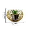 Golden Sphere Planter Set With Artificial Plant