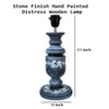 Grey Stone Finish Handpainted And Hancarved Distress Wooden Table Lamp