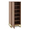 Nina 12 Pairs Solid Wood Shoe Cabinet In Amber Walnut Finish