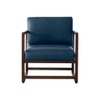 Aura PU Leather Arm Chair- Blue