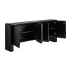 Takako Solid Mango Wood Sideboard with 4 Door in Black Finish