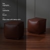 Cuboid Collection Dark Brown Faux Leather Pouf Ottoman Set Of 2