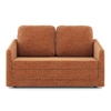 Kobi 2 Seater Fold Out Sofa Cum Bed in Burnt Orange Colour with topper