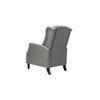 Louis Solid Wood One Seater Manual Recliner in Grey Colour