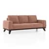 Granada Premium 3 Seater Fabric Sofa in Mocha Mouse Velvet Colour