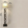 Symmetric Beige Jute Floor Lamp with Beige Jute Base