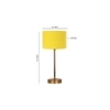 Yellow cotton with Metal Gold Table Lamp