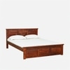 Zvya Solid Wood Queen  Size Bed Without Storage (Honey Finish)
