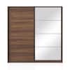 Loretta Engineered Wood 2 Sliding Door Wardrobe in Chocolate Oak Finish