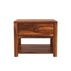 Chinku Solid Wood Bedside Table in Honey Finish