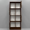 8 Shelves Semi Open Multipurpose Matrix Kitchen Cabinet In Asian Walnut Finish
