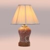 Devansh Off-White Vintage  Cotton Pleated Shade Lamp With Wood & Mosaic Glass Base For Decoration/Office/Home/Gifting/Study For Decoration/Office/Home/Gifting/Study