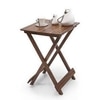 Latt Folding Table-Stool Tall Teak Finish