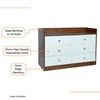 Imperio 6 Chest of Drawers in Columbian Walnut and Frosty White Finish