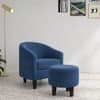 Daviana Boucle Fabric Lounge Chair in Blue Colour